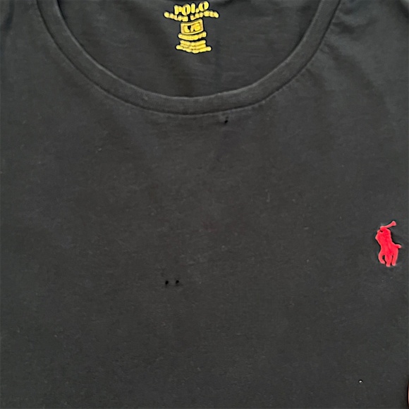 Polo Ralph Lauren Men’s Long Sleeve T Shirt Large Black Cotton Jersey Red Pony - Picture 5 of 9